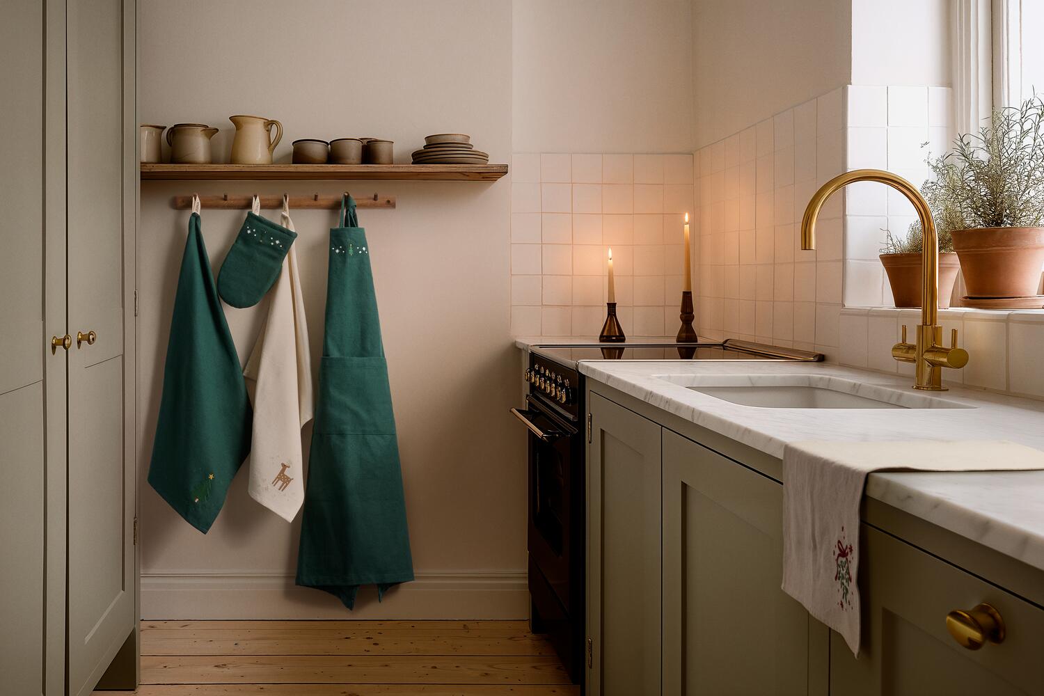 Christmas Fable viskestykke, creme - 50x70 cm.